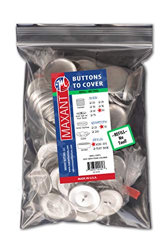 M MAXANT 50 Buttons to Cover - Made in USA - Cover Button With Wire Eye Backs 60 (1 1/2") - Image 5