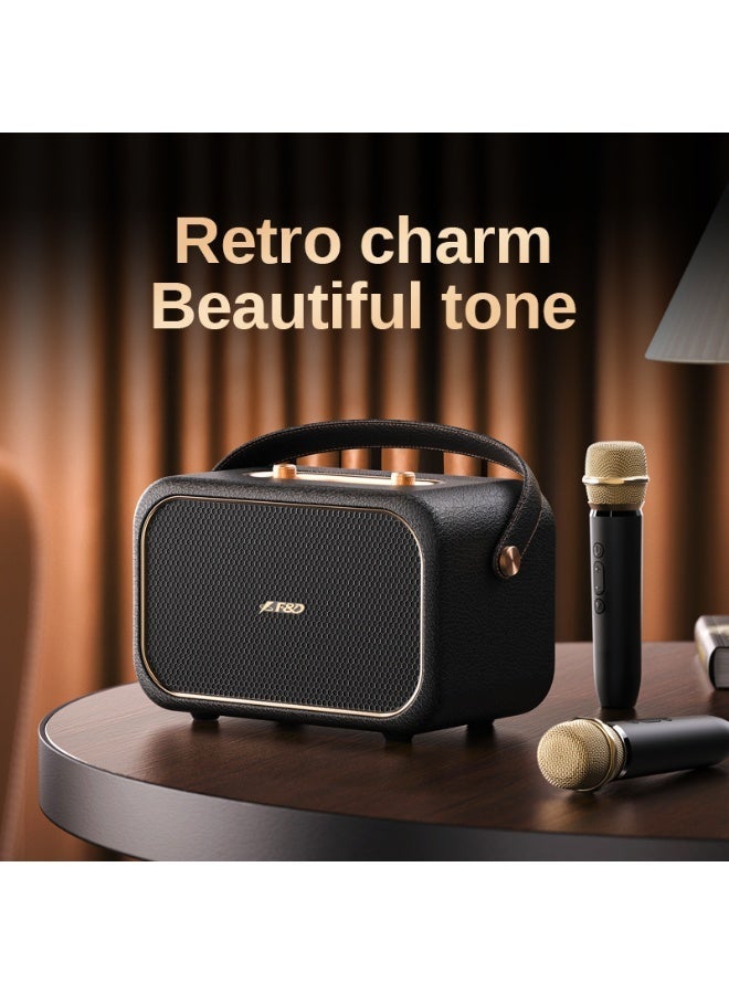 F&D RW40 Portable Bluetooth Speaker with Wireless Microphone,Deep Bass and 360°Surround Sound, Rich Balanced Audio,APP Control,BT/AUX/USB Input Support,20H Playtime, Bluetooth 5.3 for Home Party - Image 3