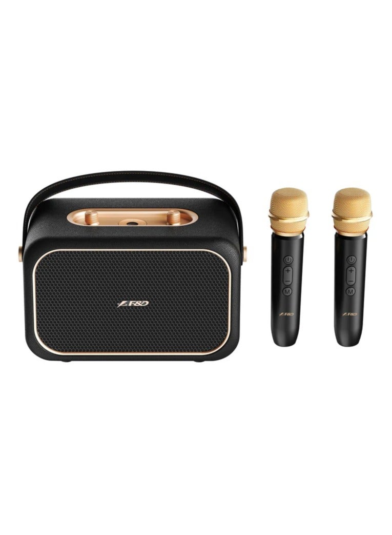 F&D RW40 Portable Bluetooth Speaker with Wireless Microphone,Deep Bass and 360°Surround Sound, Rich Balanced Audio,APP Control,BT/AUX/USB Input Support,20H Playtime, Bluetooth 5.3 for Home Party - Image 1