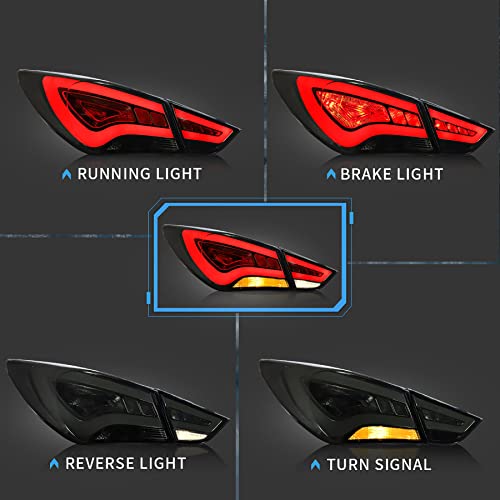 VLAND LED Tail lights for Hyundai Sonata 2011 2012 2013 2014(Only for US Version) (Smoke), Not Fit For 2013-2014 (2.0T/2.0T Limited) - Image 2
