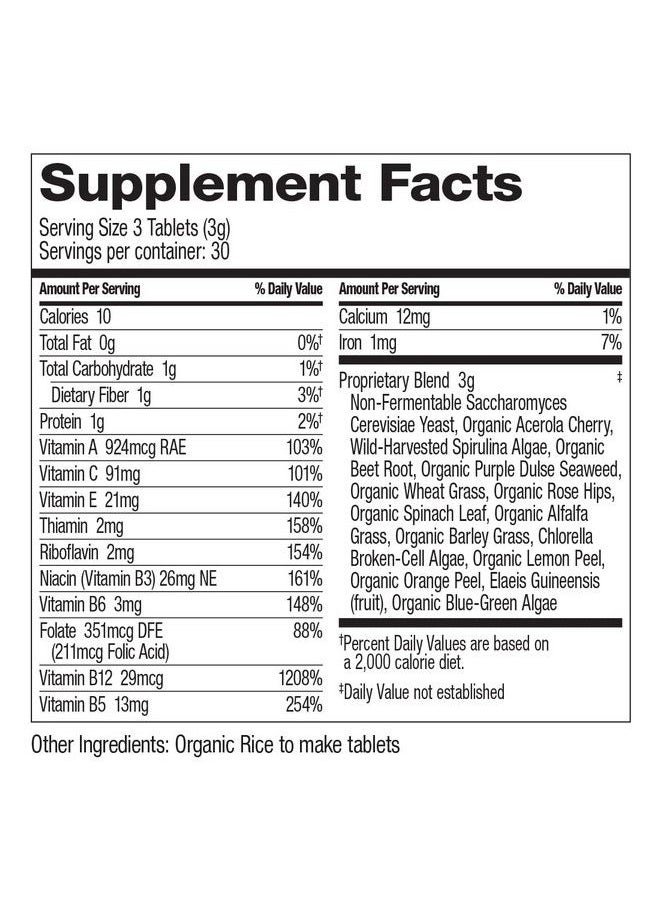 Dr. Schulze's - Dr. Schulze’S ; Superfood 100 ; Vitamin & Mineral Herbal Concentrate ; Dietary Supplement ; Daily Nutrition & Increased Energy ; Glutenfree & Nongmo ; Vegan & Organic ; 90 Tabs ; Packaging May Vary - Image 1