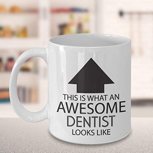 MP Shop Inc M&P Shop Inc. Funny Occupation Coffee Mug - This is What an Awesome Dentist Looks Like - Inspirational Sarcasm Birthday Christmas Humor Gift Idea Novelty Tea Cup for Coworker Friend Men Women Adult - Image 2