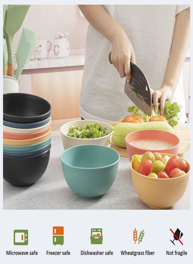 LIANGKEN 6 Pcs 24 oz Unbreakable Cereal Bowls, Reusable Plastic Lightweight Bowls, Made from Wheat Straw Fiber, Ideal for Salads, Soups, Ramen, Noodles (Carbon black, 24OZ) - Image 3