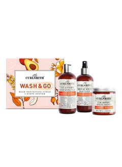 CURLSMITH Curlsmith - Wash & Go High Definition Curls Kit: 3-Step System - Vegan Haircare for Dry, Wavy, Curly or Coily Hair  - Image 1