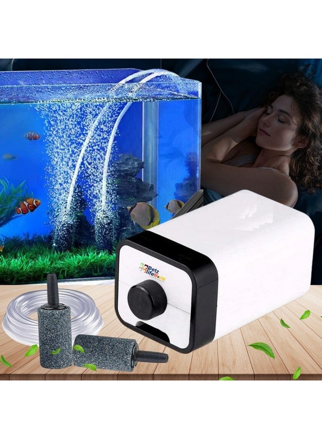 VAYINATO Sunsun Ct Series Air Volume Adjustable Aquarium Oxygen Air Pump With 3 Meter Air Tube And 2 Air Stone For Fish Tank (Ct-202 | 2 Way) By Petzlifeworld - Image 1