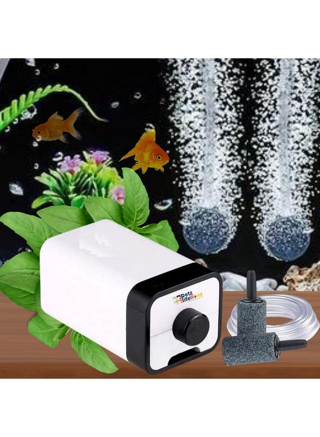 VAYINATO Sunsun Ct Series Air Volume Adjustable Aquarium Oxygen Air Pump With 3 Meter Air Tube And 2 Air Stone For Fish Tank (Ct-202 | 2 Way) By Petzlifeworld - Image 3