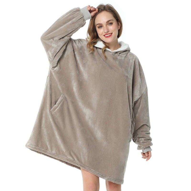 LetsFunny Blanket HoodieOversized Wearable Sherpa Fleece Blanket SweatshirtSuper Soft Warm Cozy with Giant PocketGifts for Women Men Adults Teenagers Kids One Size Fits All