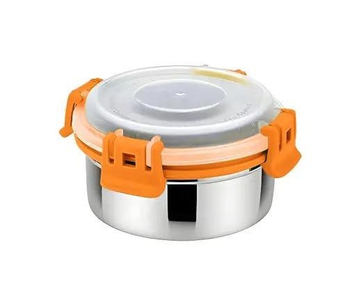 Prabha Lunch Box for Office Use Steel | Lunch Box Set of 2 | Stainless Steel Food Storage Containers with Lids | Lunch Box for Women | Lunch Boxes for Men | Tiffin Round for Hot & Fridge Storage - Image 3