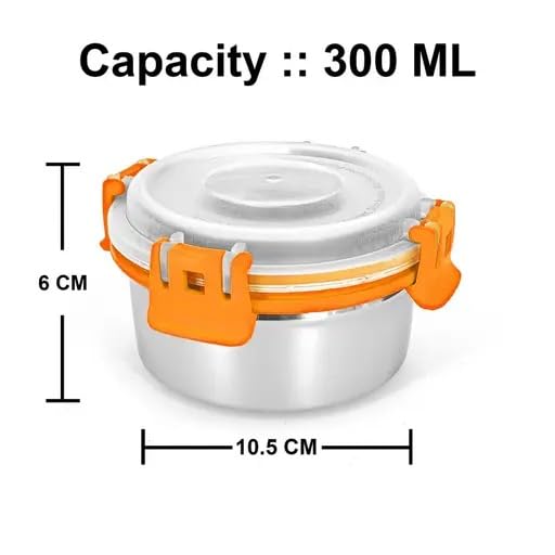 Prabha Lunch Box for Office Use Steel | Lunch Box Set of 2 | Stainless Steel Food Storage Containers with Lids | Lunch Box for Women | Lunch Boxes for Men | Tiffin Round for Hot & Fridge Storage - Image 4