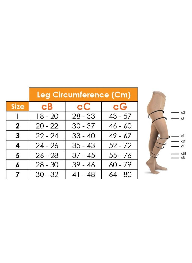GO SILVER Compression Socks, Class 2 (23-32 Mmhg) Closed Toe Flesh  - Image 3