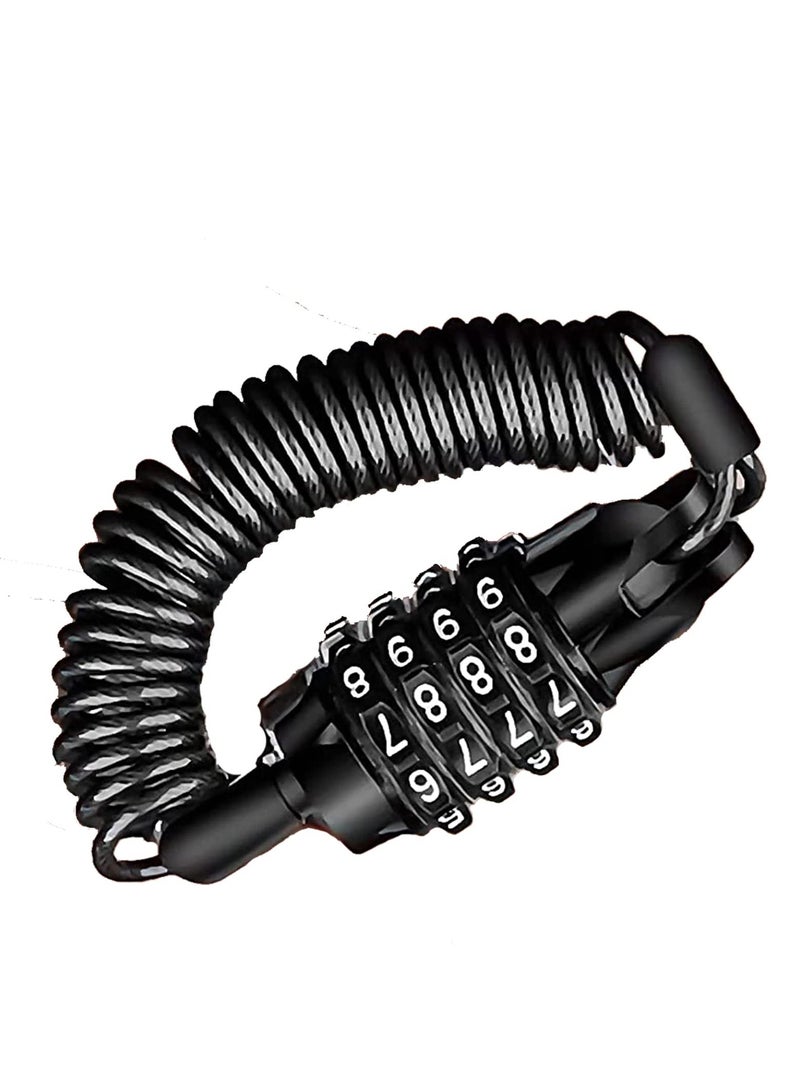 Captaintech Bike Lock, Bicycle Combination Lock Helmet Password Lock Cycling Cable Lock for Scooter Bike Motorcycle Luggage - Image 1