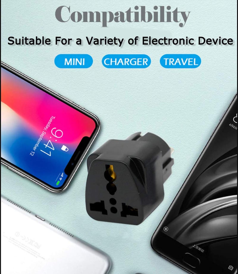 Bulfyss EU-2 Pin Universal Conversion Plug Which Support More than 180 Countries (1pc, Black) - Image 5
