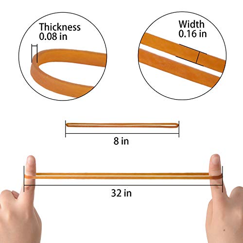 ZZJMCH 120 Pack Large Rubber Bands, Heavy Duty Trash Can Band, Strong Elastic Bands for School Home Office Supplies, Garbage Cans, File Folders, (8 x 0.16 Inch) - Image 2