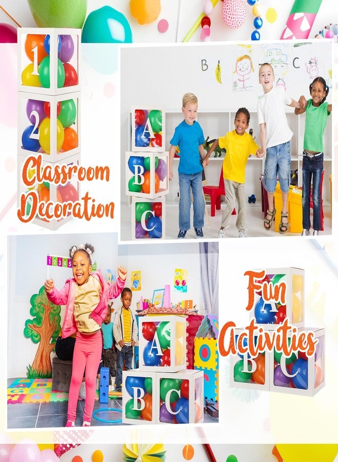 Zhanmai 6 Pcs Abc and 123 Balloon Boxes with 60 Rainbow Balloons Toy Inspire Street Christmas Decorations Kit Baby Shower Party Decor(6 Pcs Stickers) - Image 5