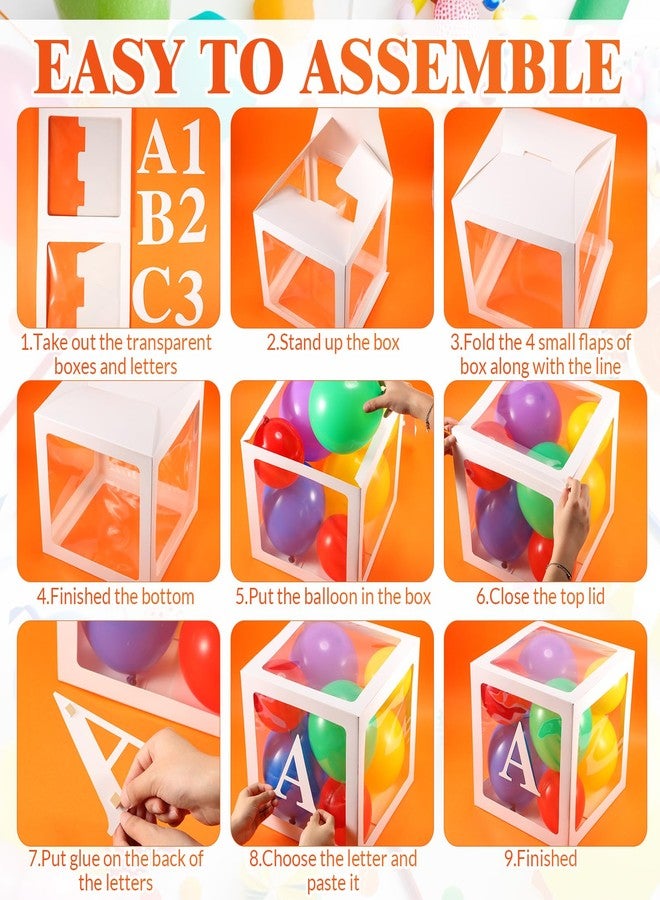 Zhanmai 6 Pcs Abc and 123 Balloon Boxes with 60 Rainbow Balloons Toy Inspire Street Christmas Decorations Kit Baby Shower Party Decor(6 Pcs Stickers) - Image 3