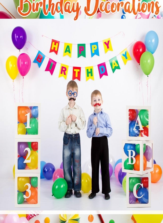 Zhanmai 6 Pcs Abc and 123 Balloon Boxes with 60 Rainbow Balloons Toy Inspire Street Christmas Decorations Kit Baby Shower Party Decor(6 Pcs Stickers) - Image 4