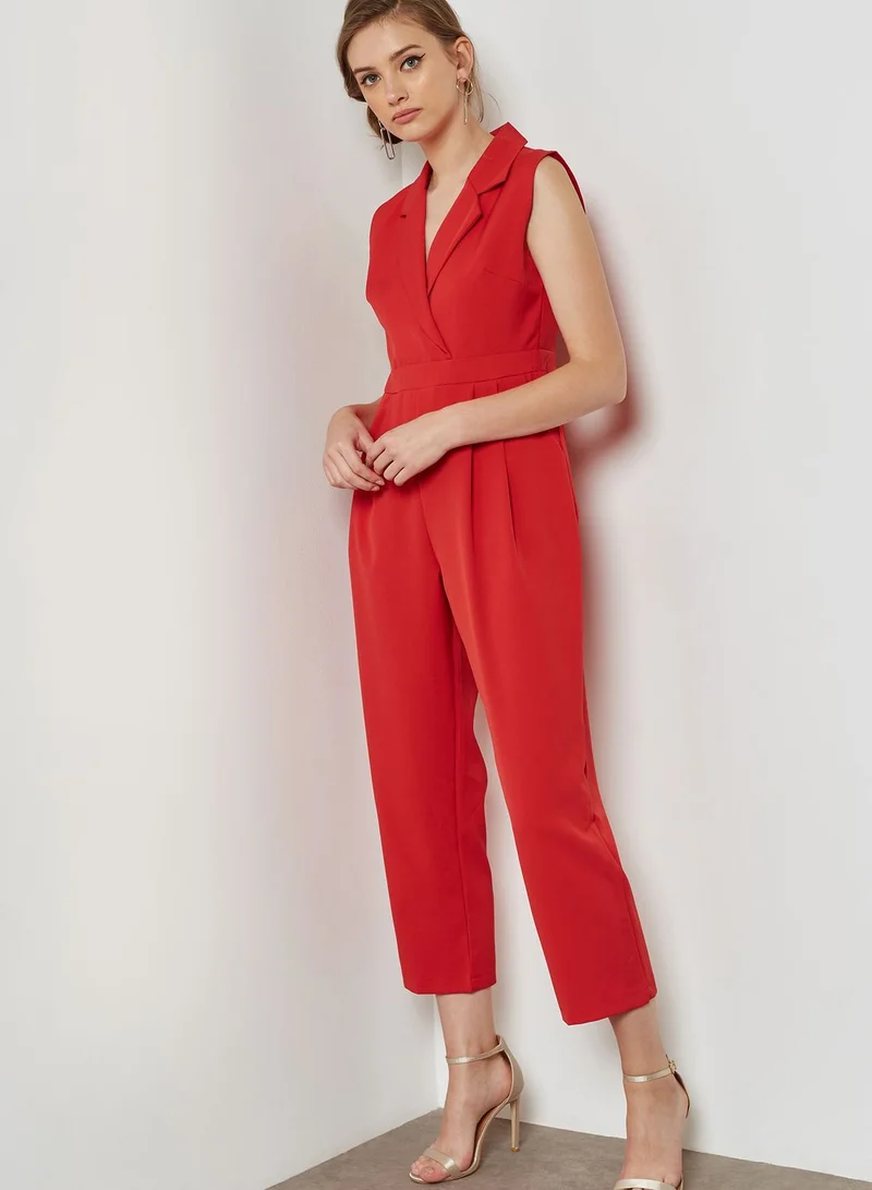 Ginger Wrap Front Cropped Jumpsuit