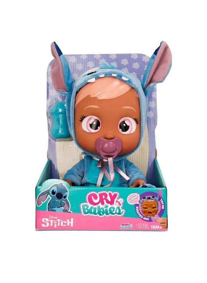 Disney Cry Babies Disney Stitch, Battery Operated | Interactive Doll | Makes 10+ Realistic Baby Sounds | Cries Real Tears | Nurturing and Imaginative Play | Sensory Development  - Image 1
