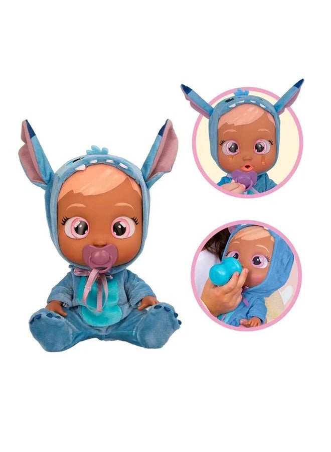 Disney Cry Babies Disney Stitch, Battery Operated | Interactive Doll | Makes 10+ Realistic Baby Sounds | Cries Real Tears | Nurturing and Imaginative Play | Sensory Development  - Image 2