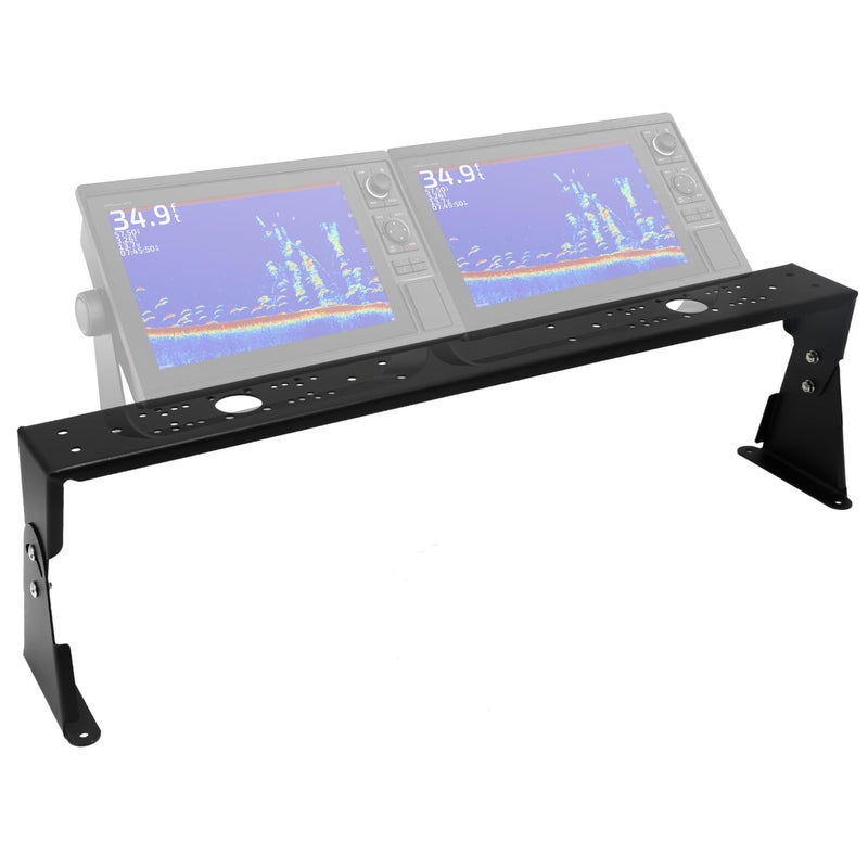 Tordale Universal Fish Finder Graph Mount for Boat, Adjustable Bottom Angle, Deck Marine Electronic Mount, Compatible with Garmin/Lowrance/Humminbird and More (8" H) (Dual Graph Mount) - Image 1