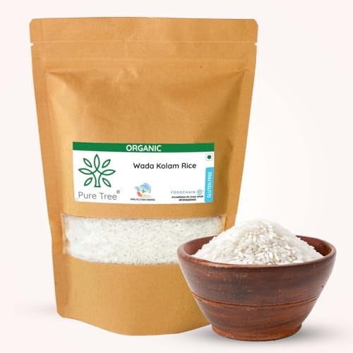 Pure Tree Certified Organic Wada Kolam Rice | 1.8 Kg / 1800 g | Jhini Rice | Zini Rice | White Rice Raw | Gluten Free - Image 1