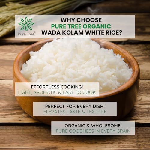 Pure Tree Certified Organic Wada Kolam Rice | 1.8 Kg / 1800 g | Jhini Rice | Zini Rice | White Rice Raw | Gluten Free - Image 3