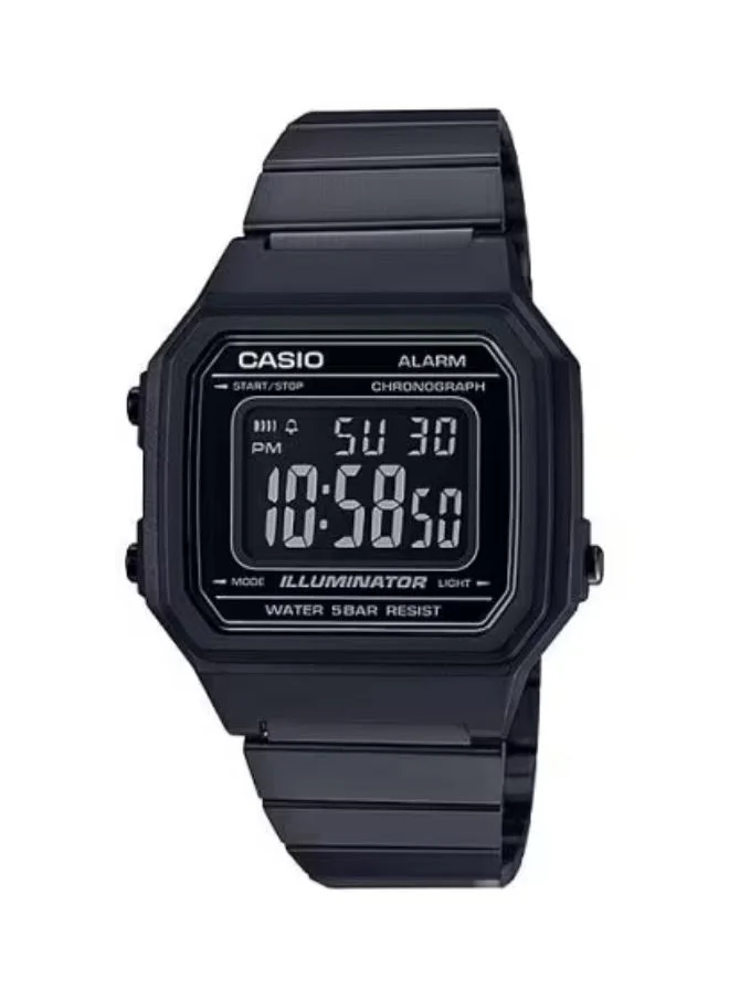 CASIO Men's Digital Display Watch With Black Stainless Steel Strap - B650WB-1B