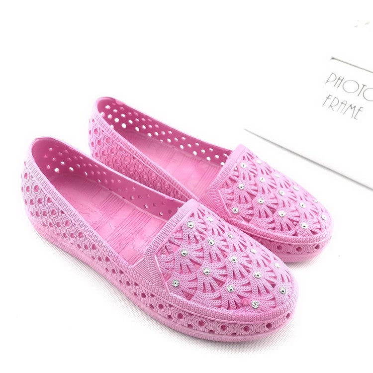 Womens Flat Sandals Summer Peep-Toe Foam Shoes 8729 Curry  - Image 2