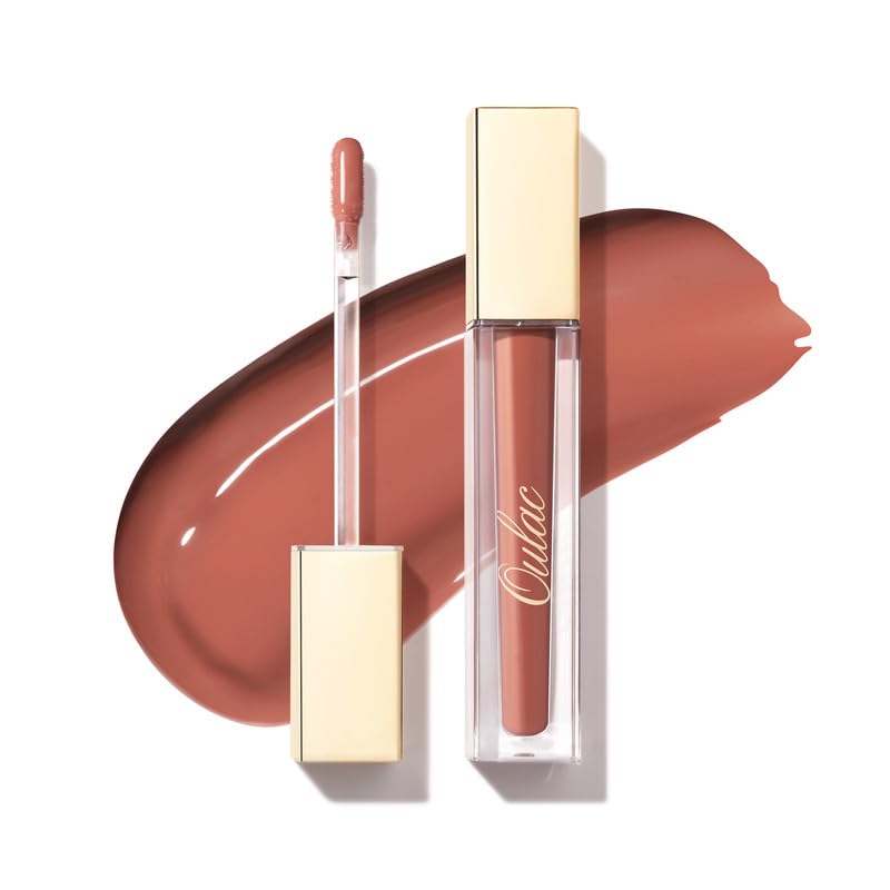 OULAC Glossy Mauve Nude Glossy Finish Infused with Sodium Hyaluronate and Aloe Barbadensis Leaf Extract Hydrating CrystalLike Shimmery Finish for Lips - Image 1