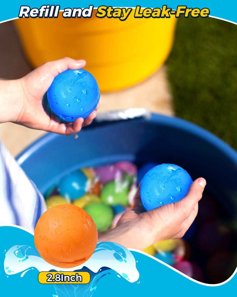 Tlitlimom SOPPYCID Reusable Water Bomb balloons, Summer Toy Water Toy for Boys and Girls, Pool Beach Toys for Kids ages 3-12, Outdoor Activities Water Games Toys Self Sealing Water Splash Ball for Fun(12Pack) - Image 5