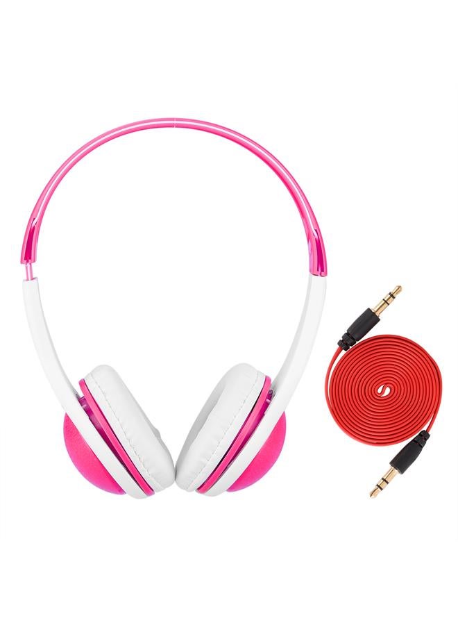 Multicolor Extra Bass Headphones Music Wired Headphones with Mic For Android Apple (Pink)