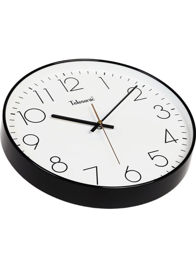 Telesonic Wall Clock, Living Room Bedroom Quartz Clock, Modern Minimalist Creative, No Drilling Required, Fashionable 3D Clock, Round Wall Clock, 35Cm - Image 1