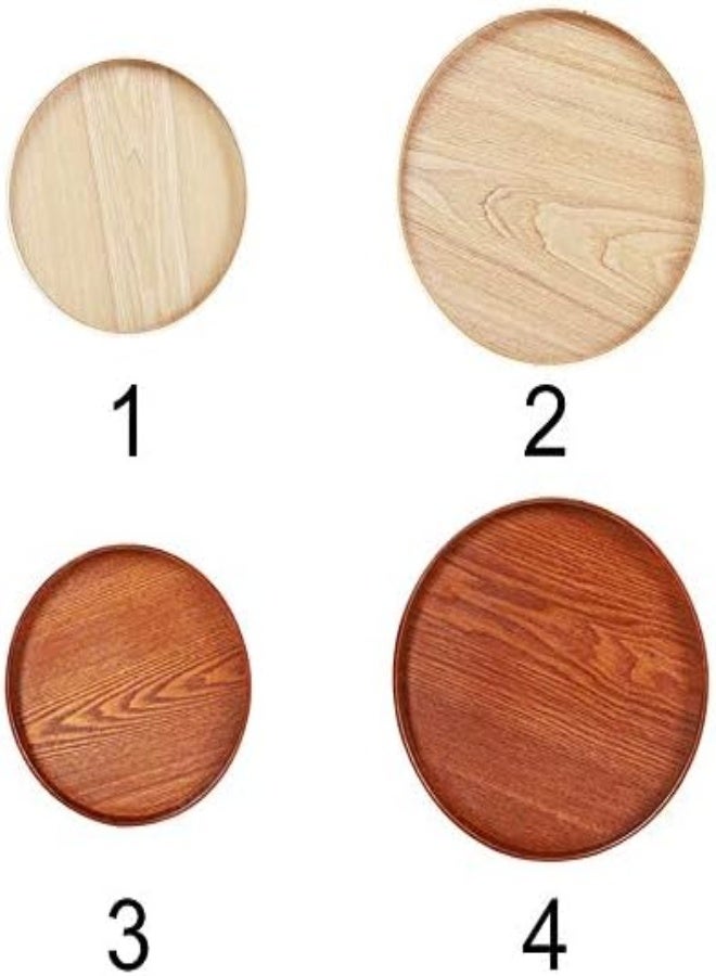 AKDC Round Serving Tray Wooden Circle Tray 8/10 Inch Bamboo Round Plates Bread Coffee Round Platter Tea Tray Fruit Platter Tray For Home Hotel Restaurant Party Supplies - Image 2