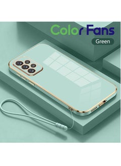 Color Fans Mobile Phone Case for Samsung A73 5G Electroplated Protective Case Gold-Green 