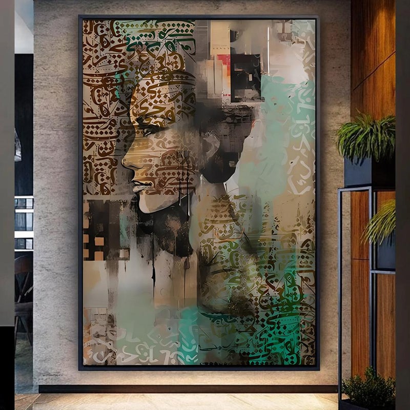 ماركتنا لوحة قماشية بتصميم الفن التجريدي مع برواز مجوف مقاس (60×90) قطعة واحدة - Image 2