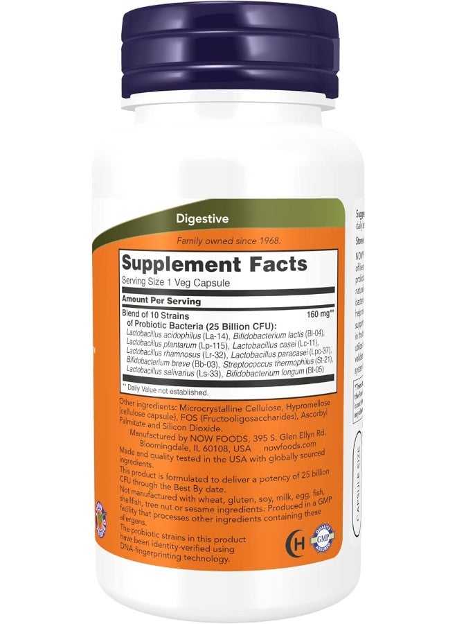 Now Foods Probiotic-10 25 Billion 100 Veg Capsules - Image 2
