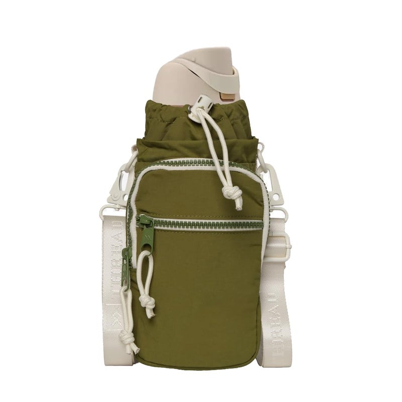 Thread Wallets Aqua Sling - Carry Your Water Bottle with Pockets for Cash, Phone, and Keys (Olive) - Image 1