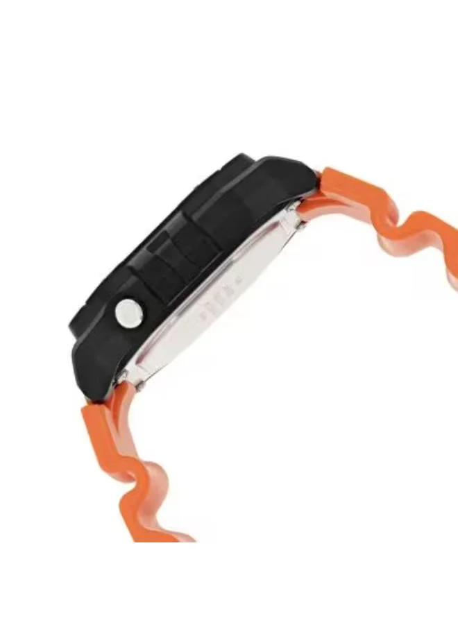 CASIO Men's Digital Display Watch With Orange Resin Strap - W-218H-4B2VDF