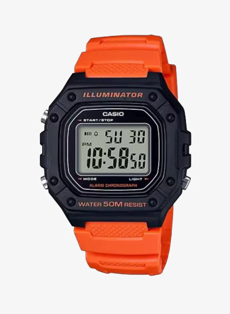 CASIO Men's Resin Digital Watch W-218H-4B2VDF - 43.2 mm