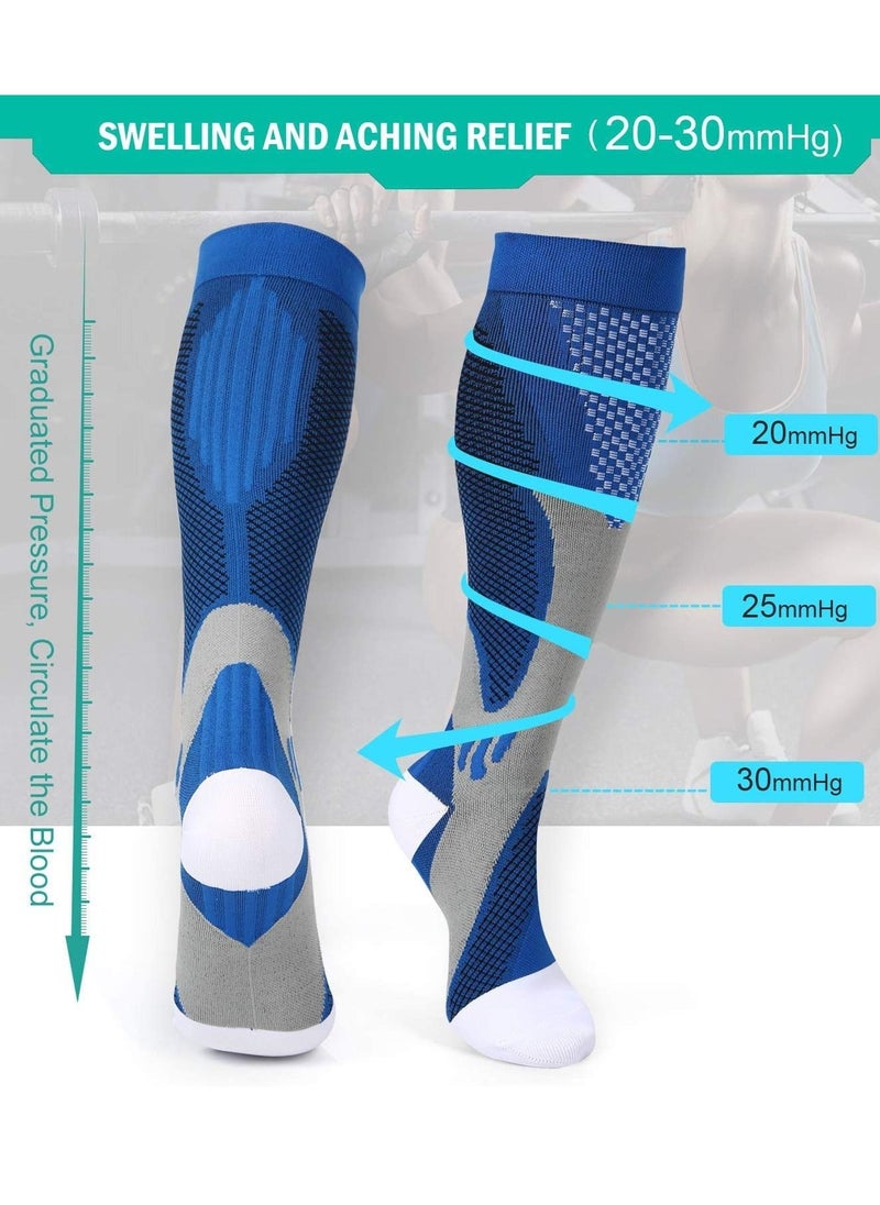 KASTWAVE Compression Socks (3 Pairs) for Men Circulation 20-30 mmHg Medical Compression Stockings Women Nursing  - Image 3