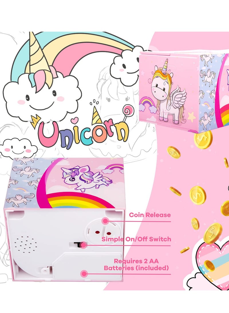 SYOSI Unicorn Bank for Kids Automatic Money Bank with Music Coin Money Bank Birthday Gift Toy for Children - Image 2