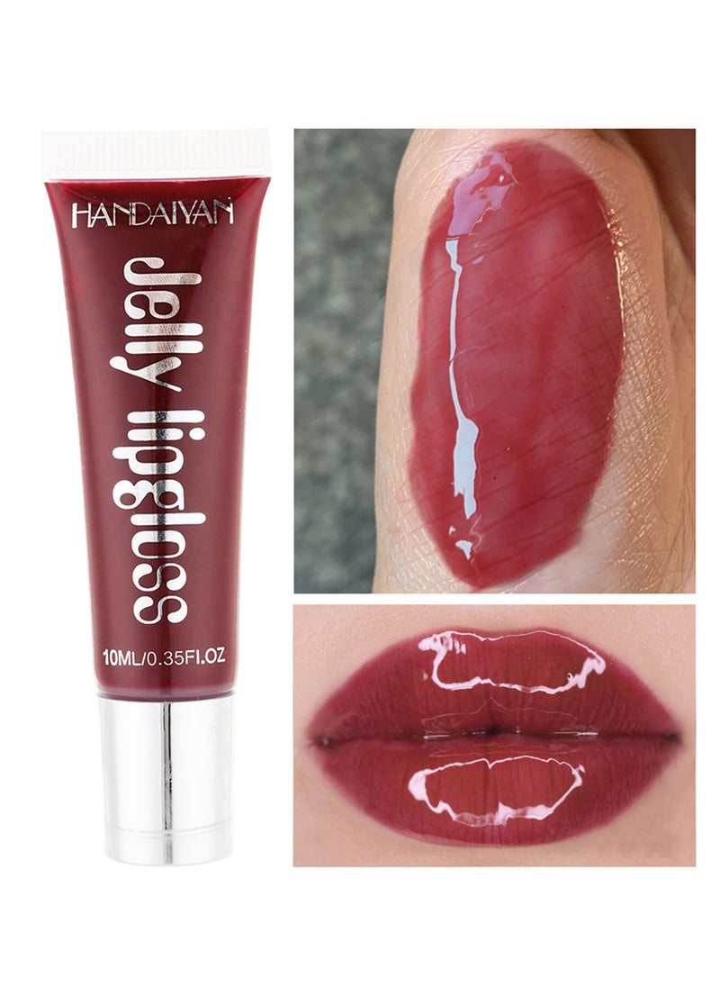 Handaiyan Lip Gloss Hydrating Moisturizing Long Lasting High Glossy Jelly Lip Stain Super Gloss Balm Oil Tinted Treatment Lip Glow Glass Shine Glitter Makeup Beauty Colored Bright Lifter For Women Girls  - Image 1
