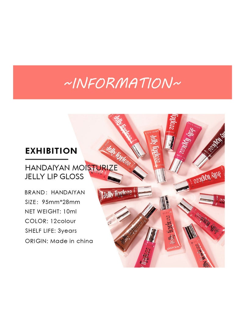Handaiyan Lip Gloss Hydrating Moisturizing Long Lasting High Glossy Jelly Lip Stain Super Gloss Balm Oil Tinted Treatment Lip Glow Glass Shine Glitter Makeup Beauty Colored Bright Lifter For Women Girls  - Image 3