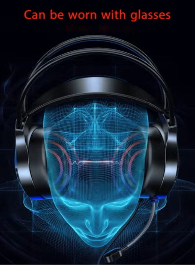 Jourvent Wired Over-Ear Headphones with Microphone and Colorful LED Lights  - Image 4