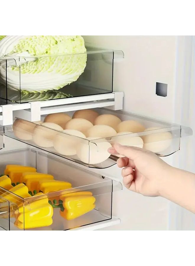 1pc Adjustable Egg Storage Container Clear Plastic Refrigerator Organizer For Fruits Vegetables - Image 4
