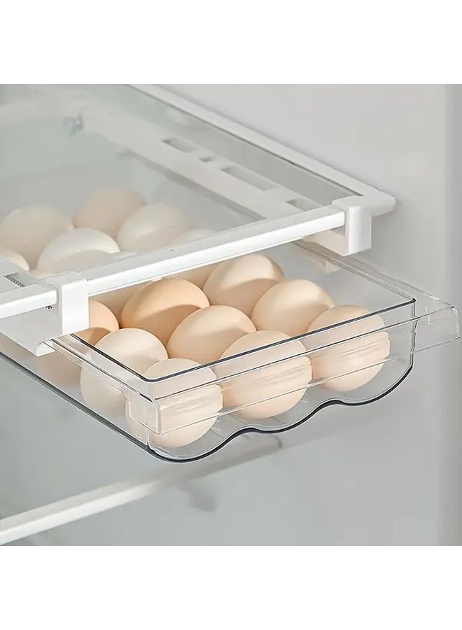 1pc Adjustable Egg Storage Container Clear Plastic Refrigerator Organizer For Fruits Vegetables - Image 5