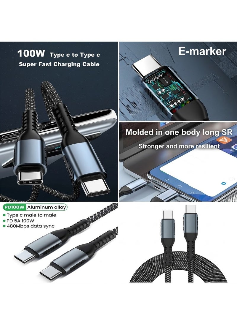 HAANDY 100W Cable Fast Charging 5A C Data Cable Braided Aluminum  Alloy | Dirt-Free Type C Fast Charging Cable | Charging and Data Transfer | Compatible with Laptops Tablets Gaming Console Mobile Phones - Image 4