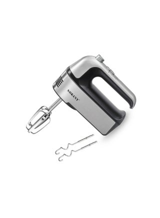 Sokany SK-6630 Stainless Steel Handheld Electric Egg Beater, 800W, with Egg Whisk and Pastry Maker, 5 Adjustable Speeds, Pure Copper Motor, Silver and Black