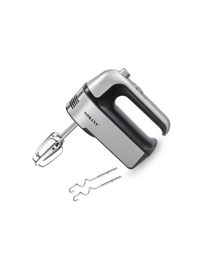 Sokany SK-6630 Stainless Steel Handheld Electric Egg Beater, 800W, with Egg Whisk and Pastry Maker, 5 Adjustable Speeds, Pure Copper Motor, Silver and Black - Image 1