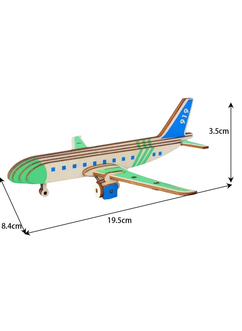 لغز خشبي نموذج ثلاثي الأبعاد لبنات البناء لعبة تجميع الصبي (طائرة الركاب) - Image 2